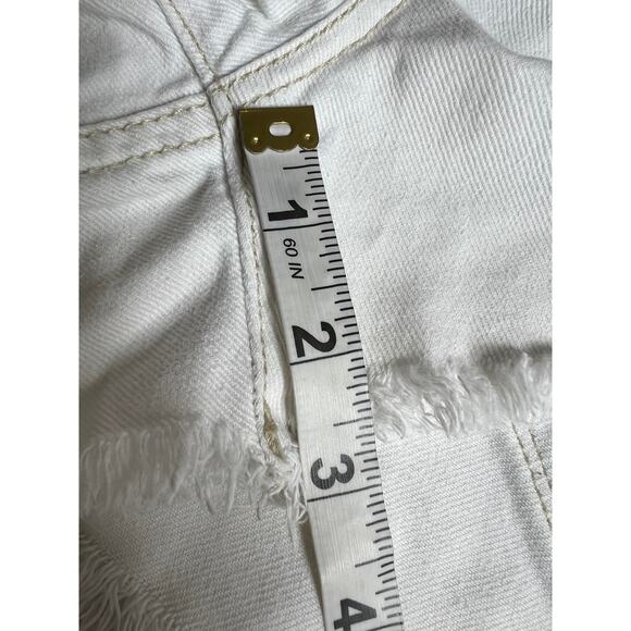 Free People White/Cream Women's Button Fly Jean Shorts Size 29 - Picture 6 of 6